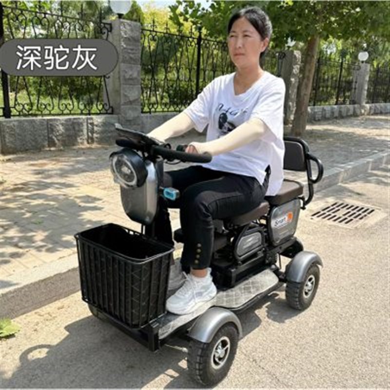 小巴士老年四轮电动车C5双人座残疾人助力老年代步车电动四轮车