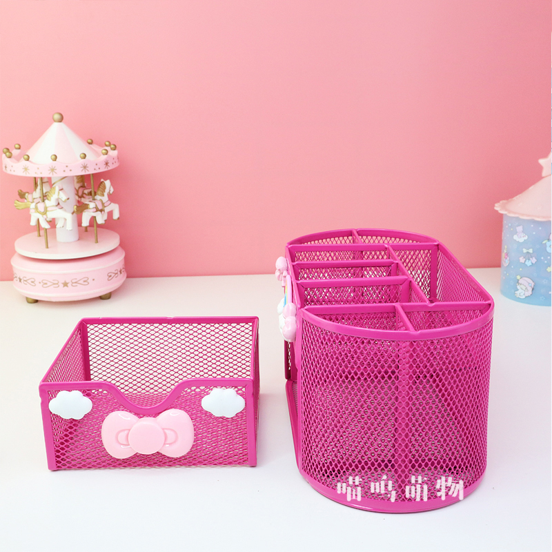 创意金属笔筒可爱桌面多功能抽屉式收纳盒办公室小学生大容量笔架