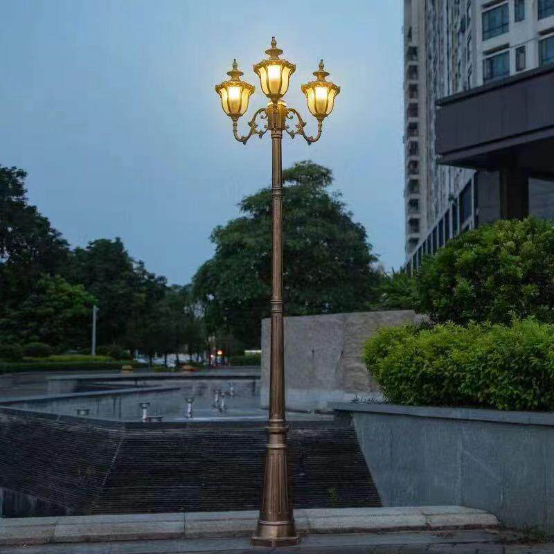 户外防水灯景观装饰双头欧式花园庭院别墅3米杆院子公马区路灯