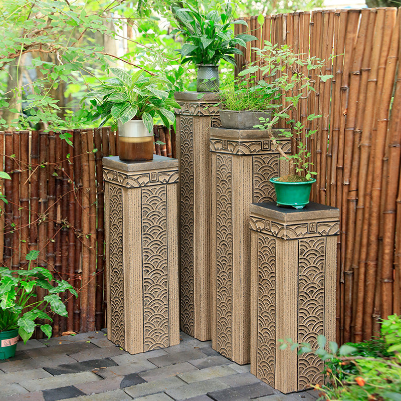中式仿石柱底座展示柱复古盆景底架户外庭院花架装饰客厅落地摆件,家居饰品,落地摆件,淘宝优惠券,粉丝福利购,淘宝优惠卷
