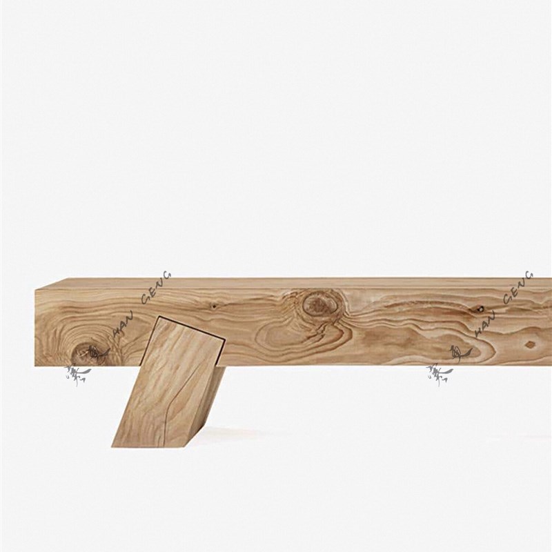 原木长条凳子实木长板凳商场休息换鞋凳子民宿休闲凳服装店设计师