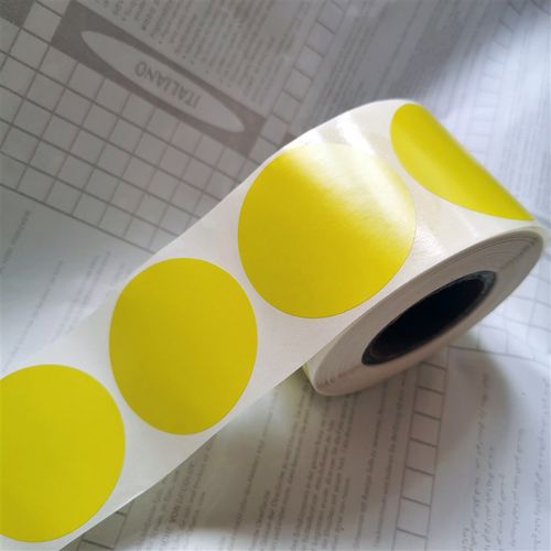 彩色5cm圆点标签不干胶贴纸色标卷装圆形代打印数字号码自粘定制