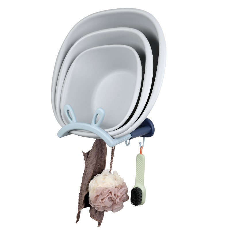 可伸缩脸盆架免打孔壁挂卫生间厕所盆架洗浴室脚盆收纳沥水置物架