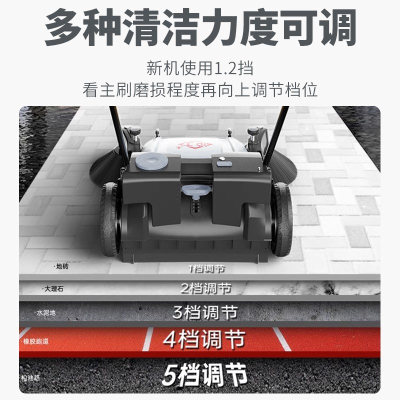 沪工工业手推式扫地机工厂车间用养殖场道路仓库吸粉尘树叶清扫车
