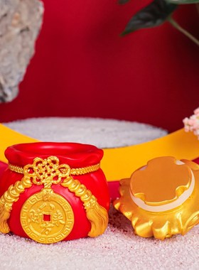 龙年新春发财钱袋摆件汽车中控台车载车内饰桌面装饰品喜庆礼品