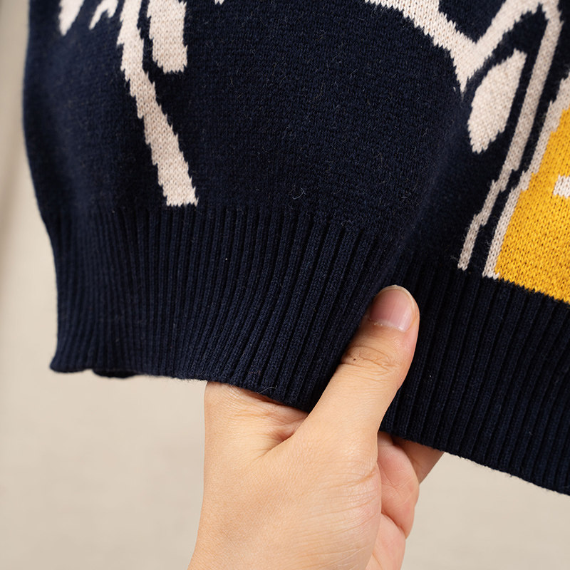 男童V领针织马甲儿童加绒毛衣背心马夹中大童纯棉春秋2022新款潮