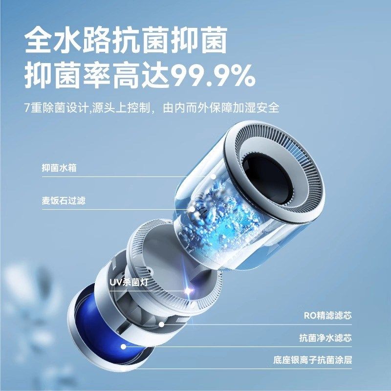 冷热无雾加湿器家用静音卧室上加水蒸发式婴儿大容量空调落地