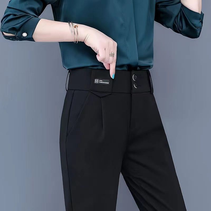 小脚西装裤女2025新款春秋女裤显瘦职业高腰裤子九分休闲哈伦西裤