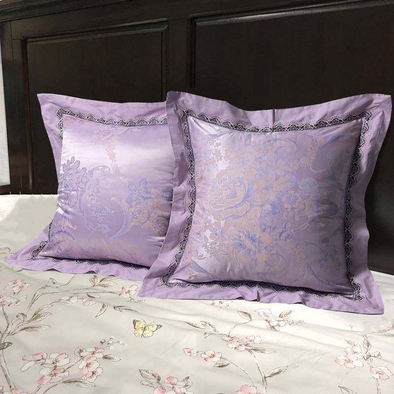 轻奢55x55抱枕套全棉贡缎提花床头靠背套靠垫套子大靠枕婚庆一对