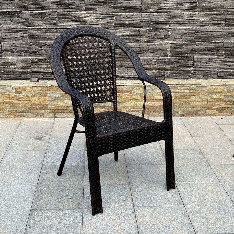 藤椅老人单人扶手家用靠背椅室外阳台休闲户外纯手工加厚藤编椅子