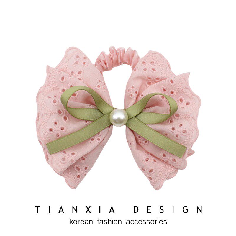 韩国儿童超大蝴蝶结扎马尾大肠圈女童小女孩发圈扎发头绳珍珠头饰