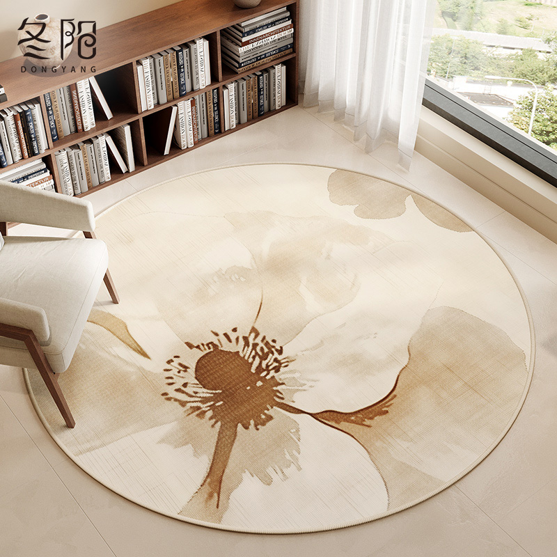 圆形地毯高级感卧室电脑椅子垫2024新款客厅沙发脚垫书房转椅地垫