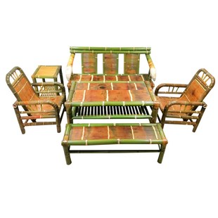 竹沙发桌椅全套客厅茶桌椅组合竹制品家具套装 茶几竹手子工靠背椅