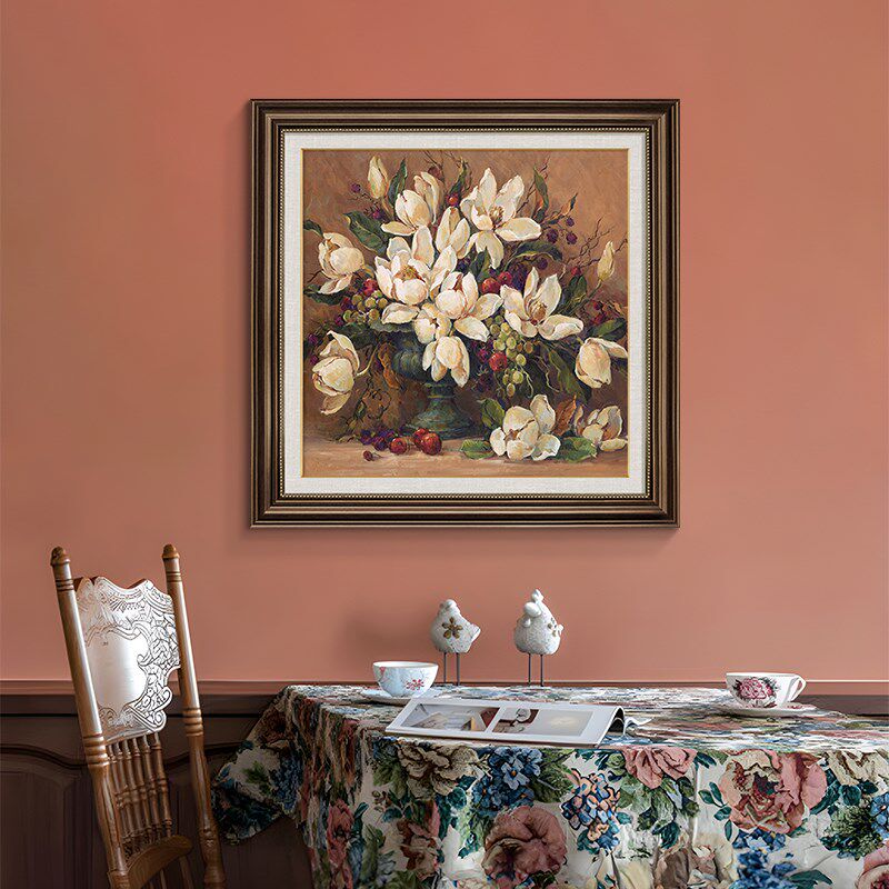 美式餐厅装饰画欧式复古油画幸福树饭厅背景墙挂画小众高级感壁画