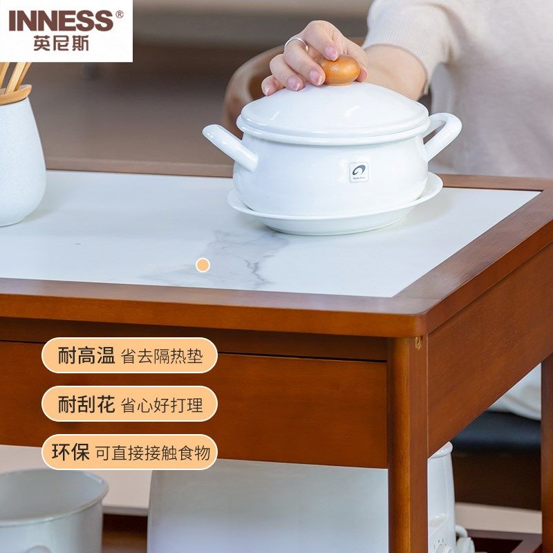 英尼斯 实木岩板移动茶水餐车厨房置物架酒水车蛋糕车餐厅小推车,住宅家具,角几/边几,淘宝优惠券,粉丝福利购,淘宝优惠卷