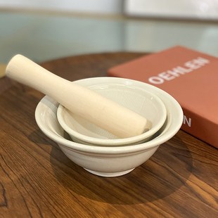 日式陶瓷研磨碗宝宝辅食磨泥器果蔬米糊肉泥手动碾磨婴儿食物餐具