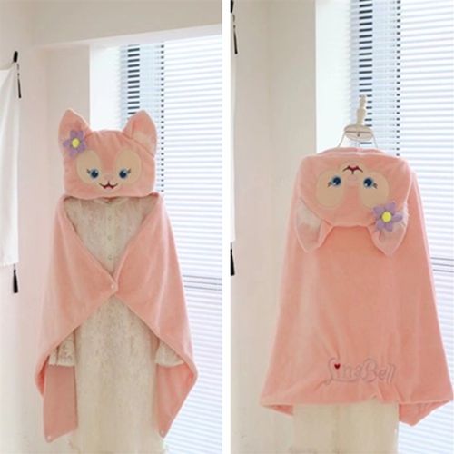 包邮】可爱连帽披肩女带冬季办公室午睡披风斗篷毯子加厚学生毛毯