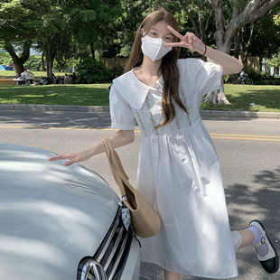 女大童娃娃领连衣裙13岁女孩14小学生15岁森系很仙的过膝甜美裙子