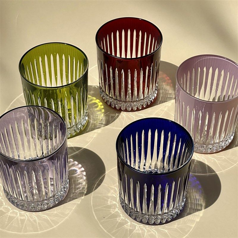 边集EDITOR 波兰Julia彩色水晶酒杯手工切割水杯礼盒高级小众