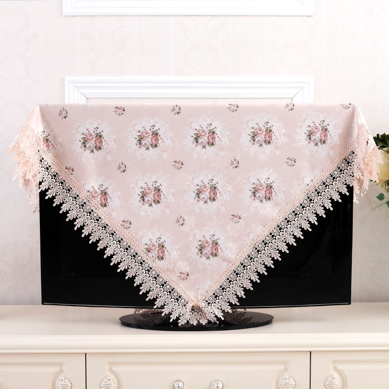 花木 电视机罩 布艺电器欧式液晶防尘罩壁挂式台式盖布盖巾可定制