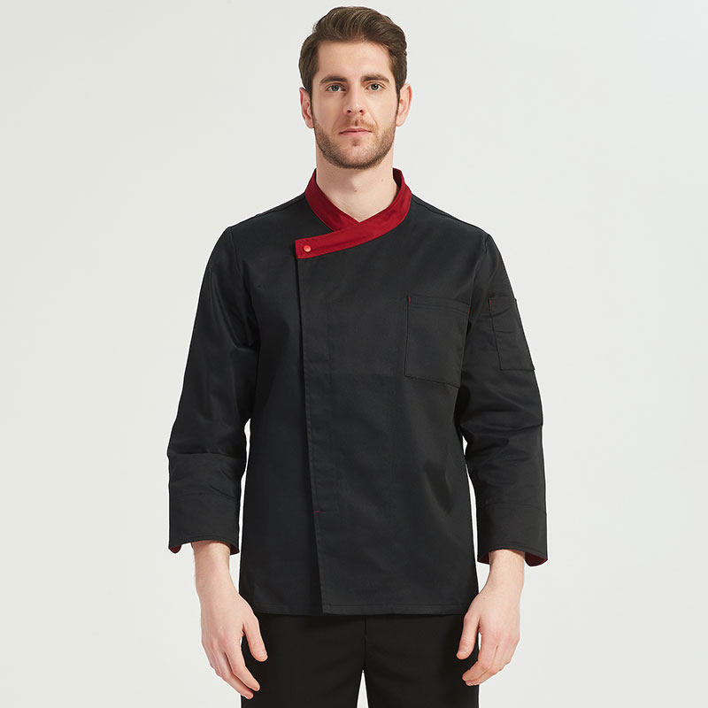 赢信厨师工作服短袖长袖专注春秋酒店餐饮后厨房厨师长厨师服男