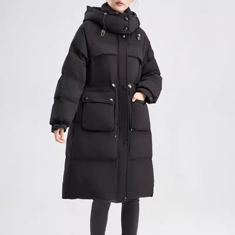 泡芙羽绒服女款长款2025年新款长过膝时尚加厚连帽超厚面包服冬季
