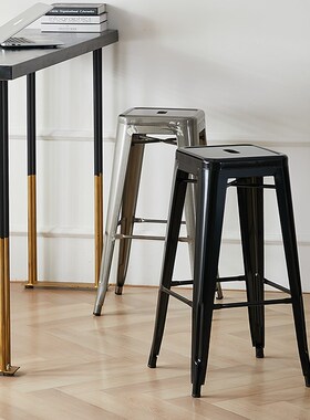 霍客森定制凳子金属方凳矮吧椅红色黑色时尚简约吧凳65CM餐厅凳子