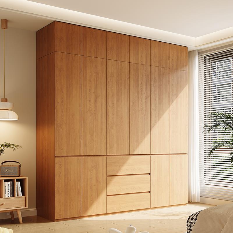 主ENF级全顶实木衣柜原木风卧室一门到分手段式免拉橡木大衣橱