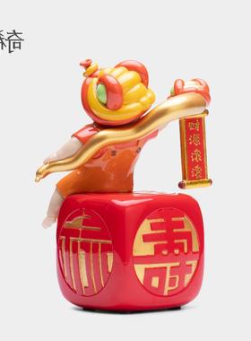 生艺术《舞》桌福临门雕塑生肖仲夏蛇礼物日礼品面摆件