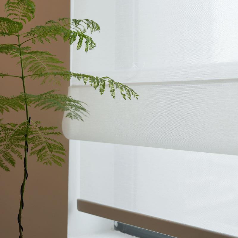 现代电动窗现代罗马帘折叠卧室书装饰LM001遮阳房透光帘升降纱帘