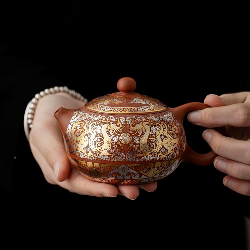 善5A-32紫龙图腾旅行随茶砂具套装便携收纳户简外身携带一人饮一