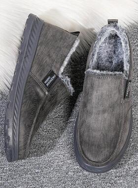 伊凝森时尚男装专营男棉y鞋加厚绒休c闲男棉鞋轻便保暖爸爸鞋冬棉