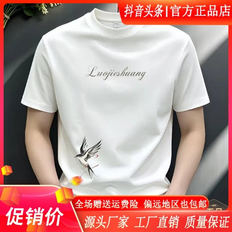 师凯服饰Amphelisia潮牌修身正肩T恤字母图案夏季短袖男士潮流