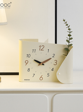 EMITDOOG奶油风家居装饰品客厅玄关桌面摆件电视柜酒柜创意座钟