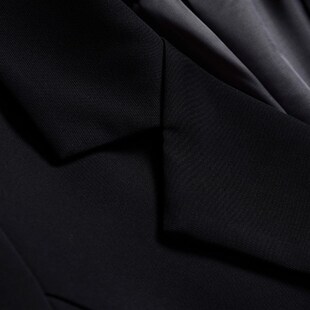 徐睿知学院风显瘦百褶西装裙女2023秋冬设计感黑色收腰连衣裙短裙