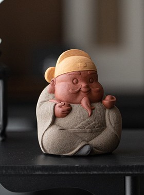 炼器创意紫砂财神摆件中式禅意人物钟馗家居客厅茶室茶桌装饰摆设