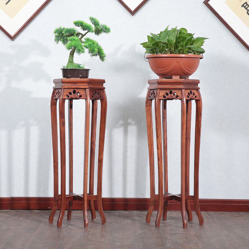 花架 古典中式古南榆木实木花台 花几花架子花盆架客厅室内落地