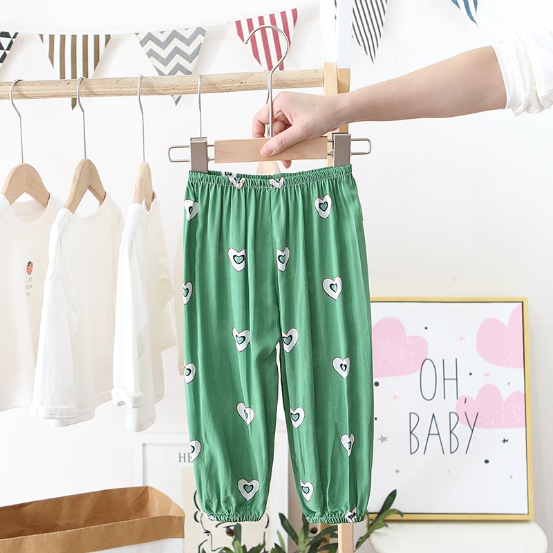 宝宝居家防蚊裤夏季薄款绸女童儿童灯笼裤婴儿裤子秋男童夏装