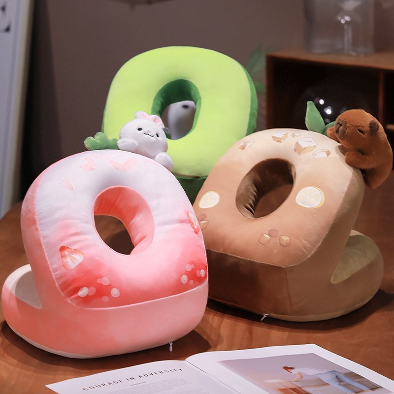 动物饮料午休枕爱侧睡枕头座椅靠枕沙发抱枕床上看书枕头夏