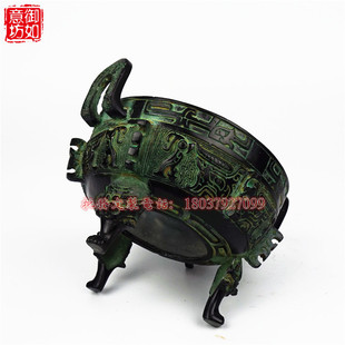 青铜器铜火锅 仿古工艺 镂空酒精灯火锅鼎饭店餐具定制兽面锅仔