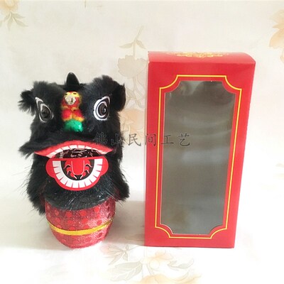 国潮小醒狮舞狮子狮鼓狮头新年非遗特色工艺礼品商场店铺装饰