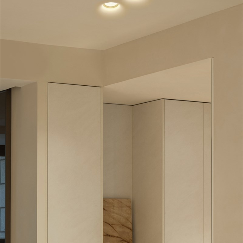 奶油风头石膏灯射灯无边框led护眼智能斗胆灯嵌入式预埋COB筒灯