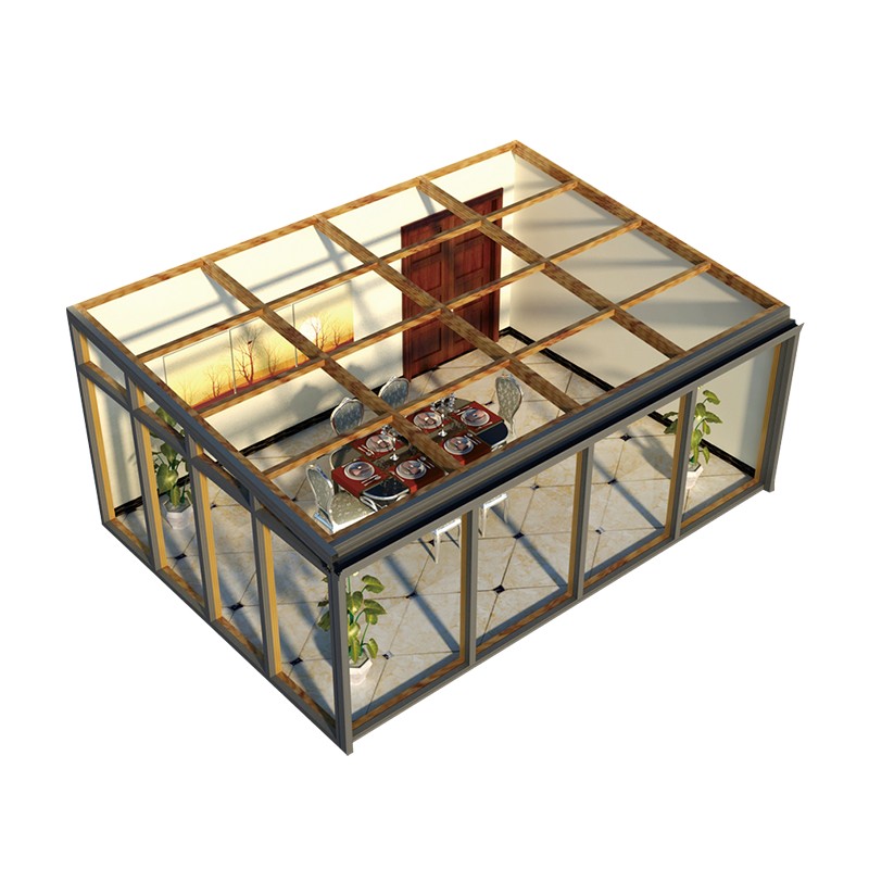 上海苏州别墅铝合金遮阳玻璃雨棚封露台顶钢结构玻璃房定制