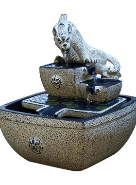 招财循环流水摆件开业礼物高档茶室礼品公司办公室前台吸水兽装饰