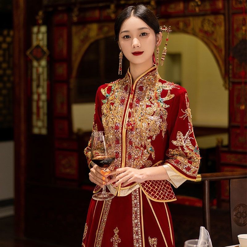 秀禾服新娘2023新款高档新中式婚纱结婚礼服嫁衣高定龙凤褂皇奢华