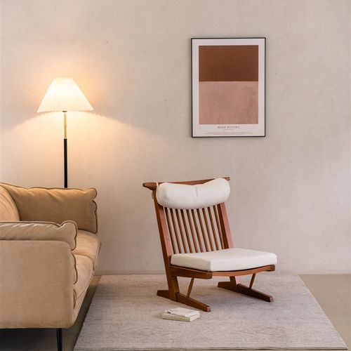 中岛乔治躺椅实木高背沙发日式侘寂风阳台休闲椅中古复刻民宿家具