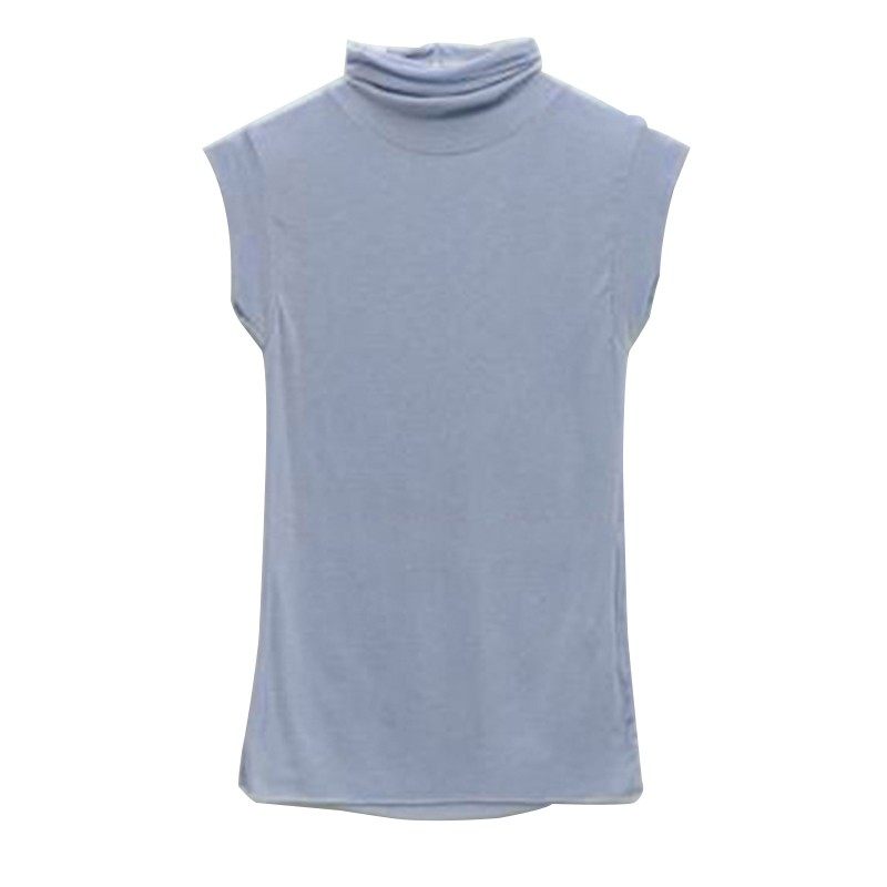 外穿无袖高领坎挖肩背心女打底衫蓝白色紧身t恤夏季薄款上衣短袖T,女装/女士精品,背心吊带,淘宝优惠券,粉丝福利购,淘宝优惠卷