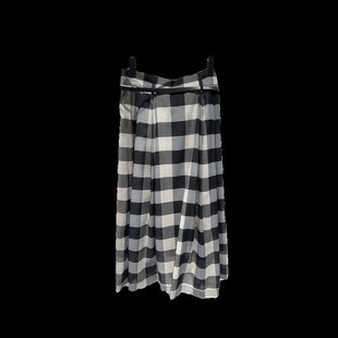 黑白格半身裙三彩虹2024夏装 百搭格子高腰A字长裙子S24211308Q00