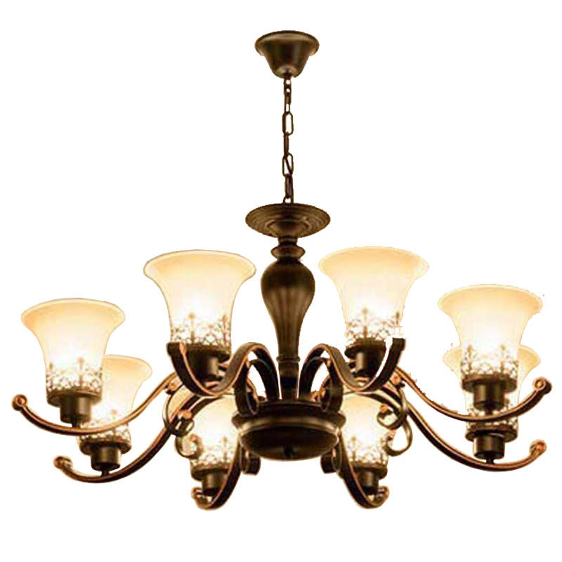 美式乡村铁艺吊灯客厅灯北欧简约田园卧室灯欧式复古餐厅个性灯具