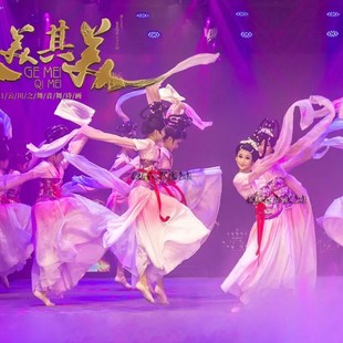 儿童汉唐舞演出服古典舞水袖 表演服儿童汉服中国风民族涴莎舞蹈服